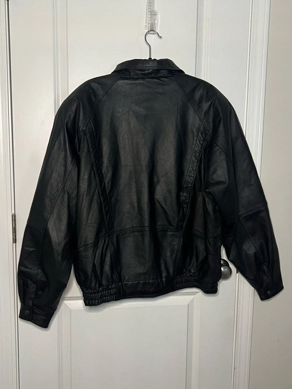 Greatland Men’s Jacket Black Leather Bomber 90s Y2K Vintage Sz XL Casual *FAIR